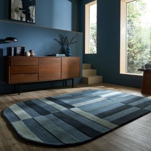 Covor oval Eldon Albastru 160x230 cm