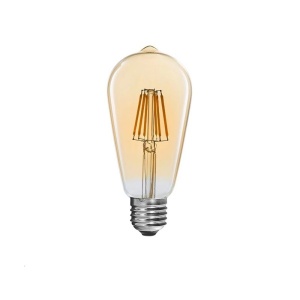 LED лампа ST64 4 W 3000 K E27, кехлибарена, 6,4 × 6,4 × 14,7 см