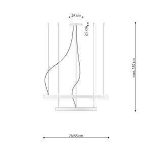 LED полилей 3000K, Rio 55x78, златист, 78x78x150 см - Img 4