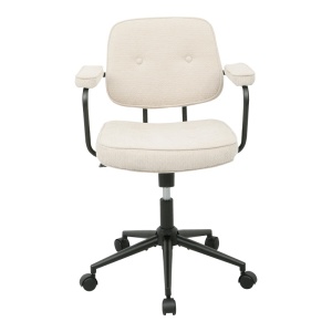 Scaun birou, Leberta, Bej, 64x63.5x86 cm - Img 5