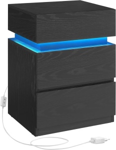 Vasagle Black 40x35x55 cm LED нощно шкафче Vasagle Black 40x35x55 cm