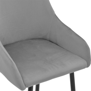 Бар стол Lithe с метални крака златисто черно - сиво кадифе 47x44x98см - Img 6