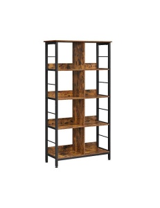 Библиотека Vasagle с 4 рафта в цвят Махагон Рустик, LLS105B01, 80 x 33 x 149 см
