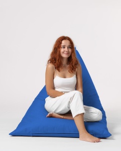 Градински фотьойл с пуф Pyramid Blue 145x90x35 cm - Img 9