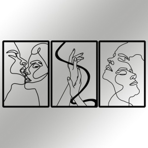 Декоративен метален аксесоар за стена The Unity Of Love Black 109x50 cm - Img 6