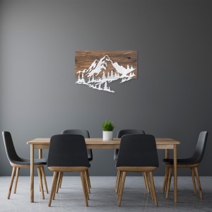 Живопис върху дърво и метал Mountain Nuc 38x58 cm - Img 3