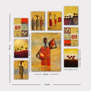 Картина 9 части 9MDF10YS Многоцветна 30x40 см - Img 2