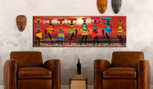 Картина - African Women Dancing 120x40 см - Img 2
