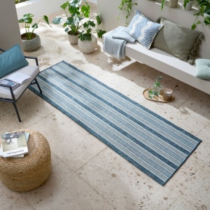 Килим Roma Stripe Outdoor Blue Blue 80x230 cm, Flair Rugs - Img 5