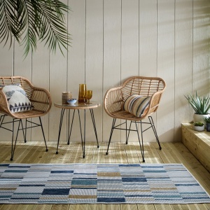 Килим Rosco Geo Outdoor Geo Outdoor Blue 80x230 cm, Flair Rugs