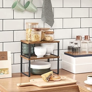 Комплект от 2 рафта за кухня, Songmics, антично-черно, 30x19,5x15,6 см