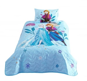Комплект с покривка и калъфка за възглавница за деца Disney Frozen Flower Power памук - Img 3