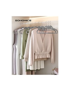 Комплект 20 закачалки от пластмаса, Songmics, дебелина 0,5 см, Сив, CRP41G - Img 2