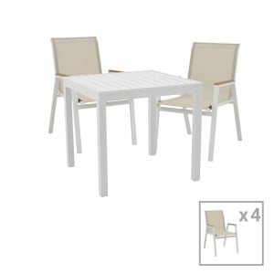 Комплект 5 бр. градинска маса и столове Азелия-Клитон Сив 77x55x94 см