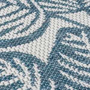 Кръгъл килим Bella Leaf Outdoor Blue Blue 160x160 cm, Flair Rugs - Img 5
