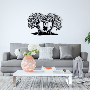 Метална картина Love Черен 65x43 см - Img 4