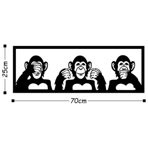 Метална картина Three Черен 70x25 см - Img 3