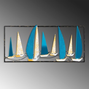 Метална картина Yelkenli Многоцветна 40x90 см - Img 5