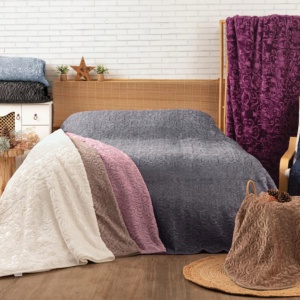 Одеяло Emboss Cottonbox тъмносиньо, 220x240 - Img 2