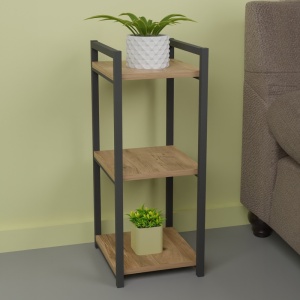 Подов рафт Черен метал Pako World Natural 33x28x70 cm - Img 2