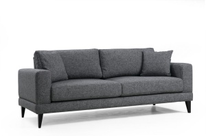 Разтегателен диван за 3 места Nordic Тъмен сив 210x90x85 см - Img 3