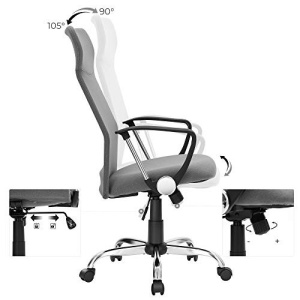Стол за офис, Songmics, Сив, 63x63x(110-120) см - Img 4
