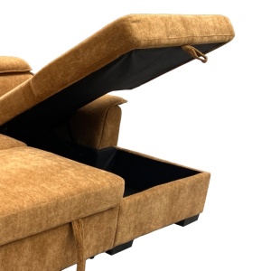 Coltar extensibil stanga, Lemance, Camel, 255x168x82 cm - Img 7