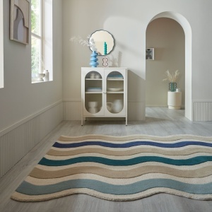 Covor Cascade Wool Albastru 160x230 cm