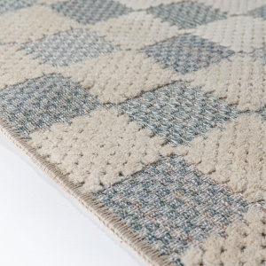 Covor traversa Muted Checkerboard Albastru 80x230 cm - Img 4