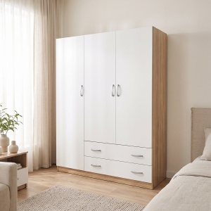 Dulap cu 2 usi, Alvia, Alb, 150x51x180 cm