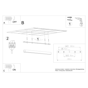 LED полилей 4000K, Pinne, сив, 200x6x6 см - Img 7