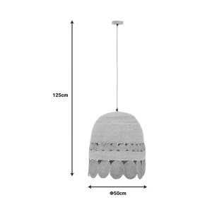 Lustre Amide E27 естествен 50x50x125 cm - Img 4