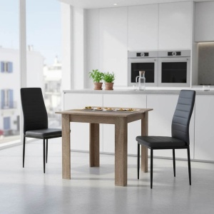Manka-Parker Black 80x80x77 cm комплект маса и столове 3 части