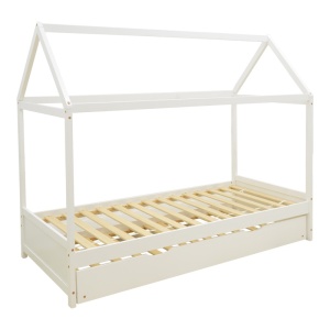 Pat extensibil montessori, Dream House, Pako, Alb 97x198x161 cm - Img 2