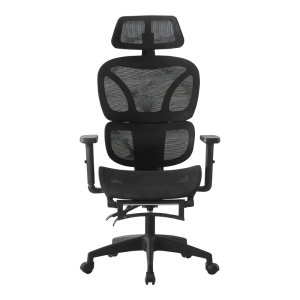 Scaun de birou cu suport picioare, Corus, Pako, Negru 62x69x135 cm - Img 5