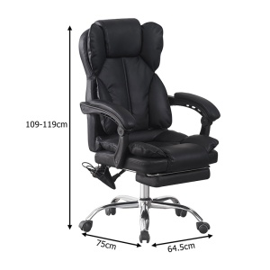 Scaun de birou cu suport picioare si masaj, Ekse, Pako, Negru 64.5x75x119 cm - Img 8