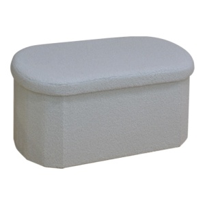 Банка за коридор с място за съхранение Ottoman Otto boucle Ivoar 76x38x38 см