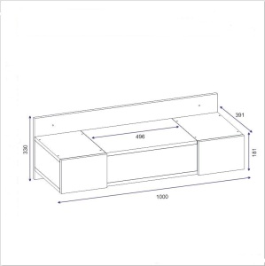 Висяща тоалетка Zakkum Антрацит 100x33x39,1 cm - Img 5