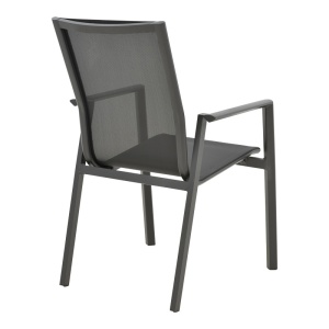 Градински стол Dashiell черен метал черен текстилен черен 71x58x94 cm - Img 2