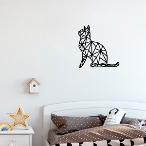 Декоративен дървен и метален аксесоар за стена Kedi Black 35x46 cm - Img 4