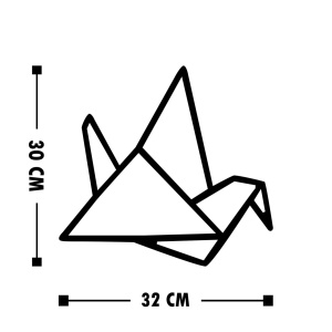 Декоративен дървен и метален аксесоар за стена Oragami Black 26x32 cm - Img 3