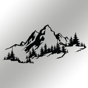 Декоративен метален аксесоар за стена Mountain Black 67x30 cm - Img 7