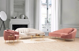 Диван за 3 места Есес Розов 255x120x85 см - Img 3