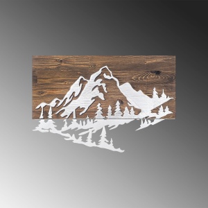 Живопис върху дърво и метал Mountain Nuc 38x58 cm - Img 4