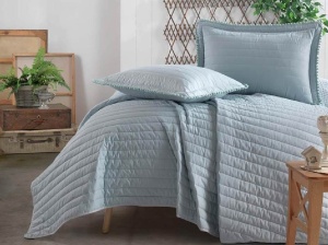 Капитонирано покривало за 3 части, Педра Тюркоаз, 240x260 см (100% памук)