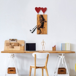 Картина от дърво и метал Banksy Нук 50x80x3 см - Img 4