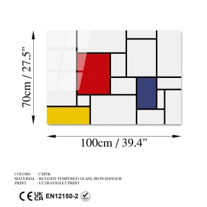Картина от закалено стъкло с UV защита Многоцветна 70x100 см - Img 9
