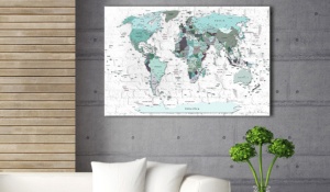 Картина от корк - Небесносиня граница [Карта от корк] 90x60 см - Img 2