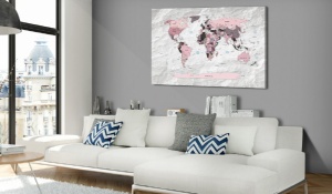 Картина от корк - Розови континенти [Карта от корк] 90x60 см - Img 2