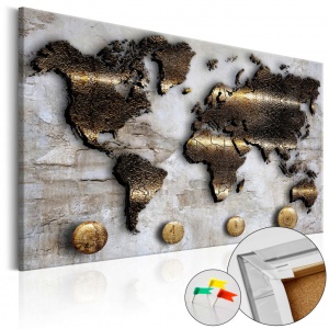 Картина от корк - Golden Journey [Cork Map] 60x40 см